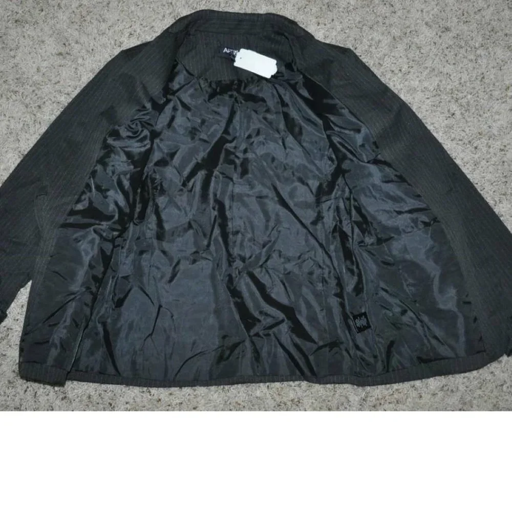 Apt 9 Blazer Womens 12 Black Pin Striped Long Sleeve Lined Business Suit Jacket